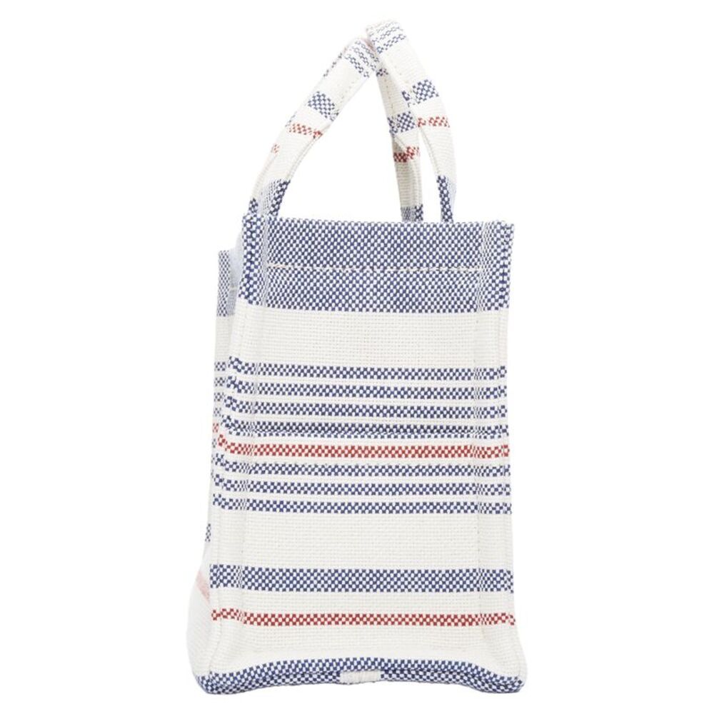 Celine Small Cabas Thais Striped Textile Canvas Calfskin Triomphe Bag - Picture 4 of 6